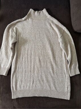 SHEIN Cream Mock Neck Knit Sweater